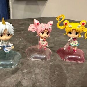 Sailor Moon Chibi Figurine Set - Pink, Yellow, White